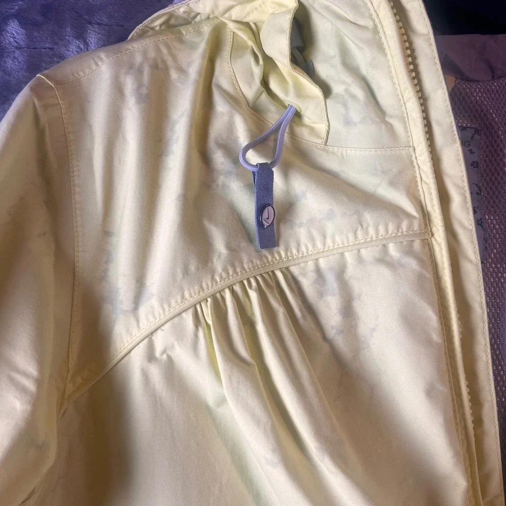 Nike Snowboarding Jacket Womens Large Yellow Hooded Full Zip Ski Coat 336773-774